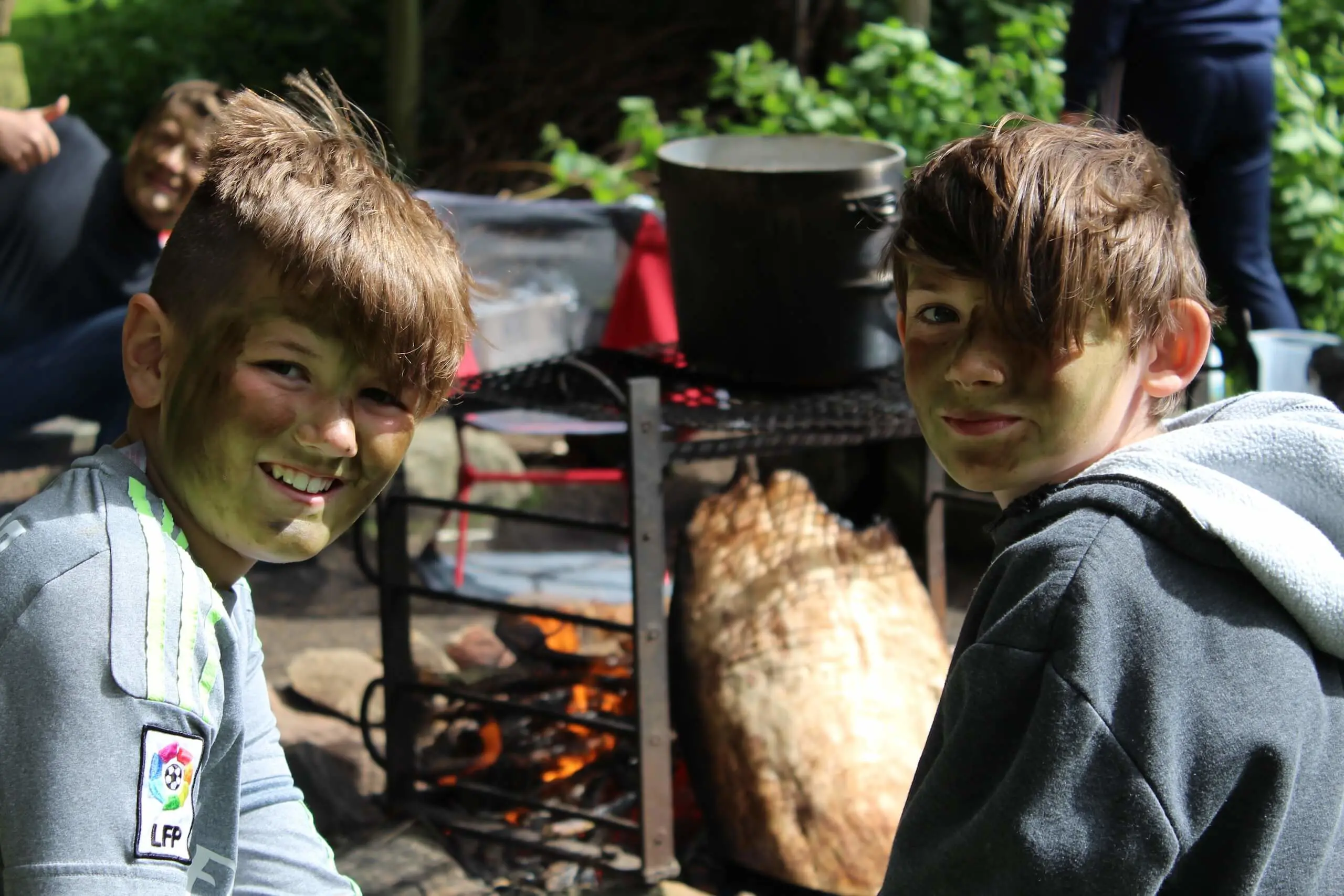 Boarders on camping trip