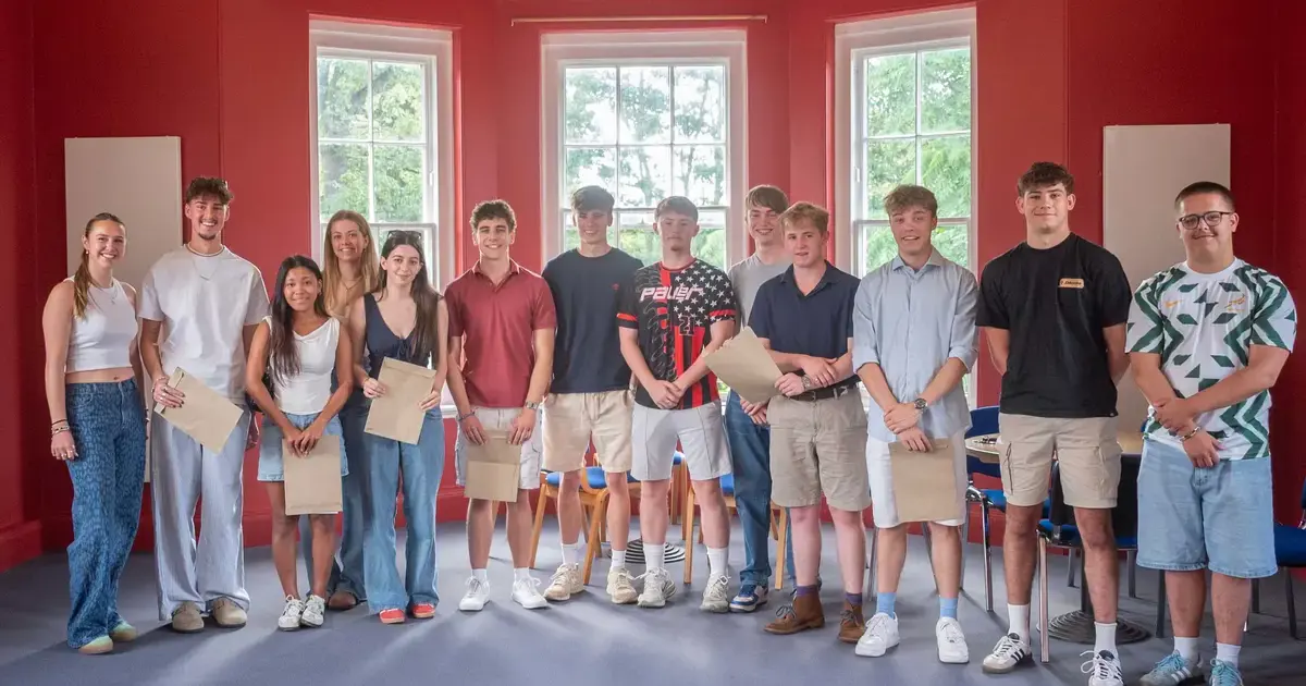 A level pupils celebrate at Pocklington SchoolPage Image