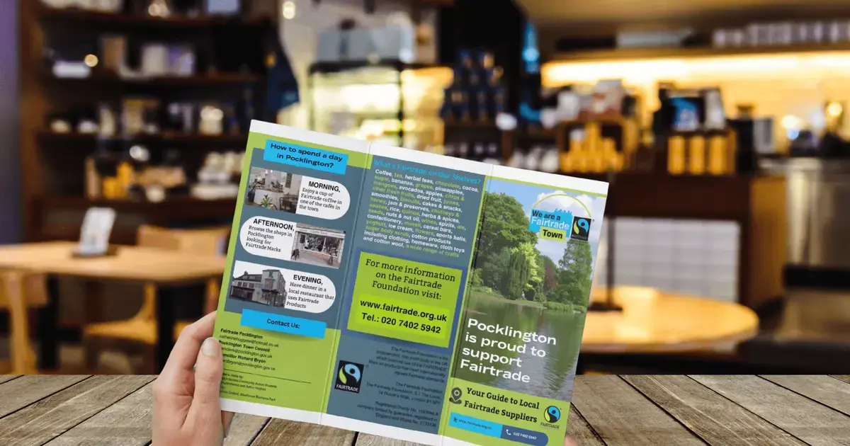 A local Fairtrade leaflet made by Pocklington School studentsPage Image