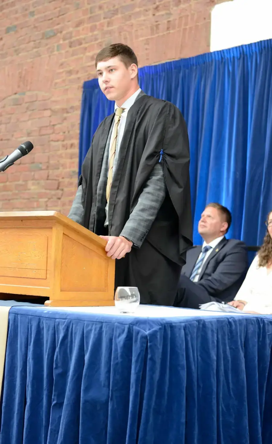 Pocklington School Head Boy making a speech at Prizegiving