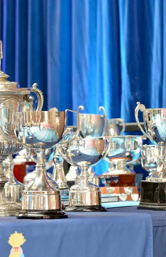 Pocklington School Prizegiving trophies.