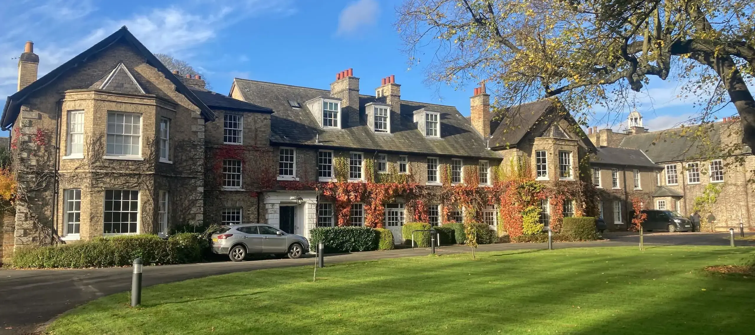 Front of Pocklington School main building in the autumn