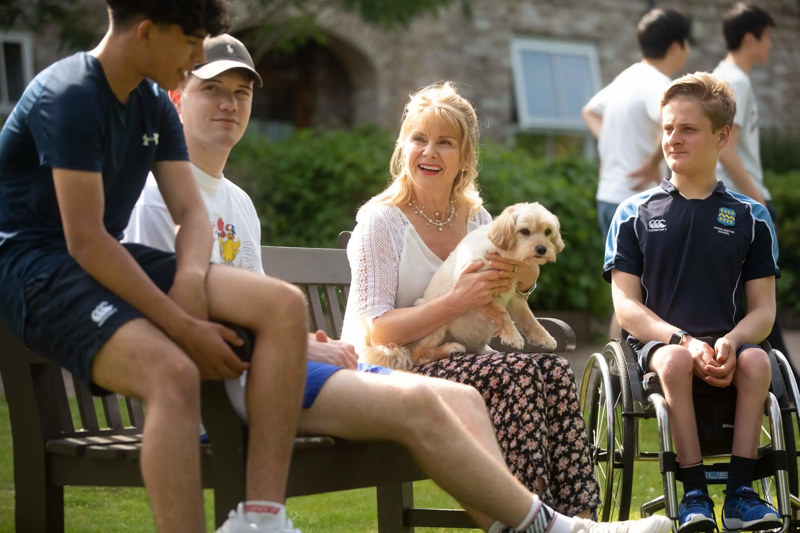 Pocklington boarding students with boarding staff