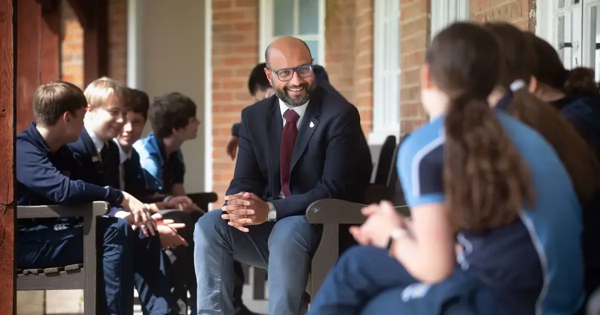 Pocklington School's head of Middle School talks to pupilsPage Image