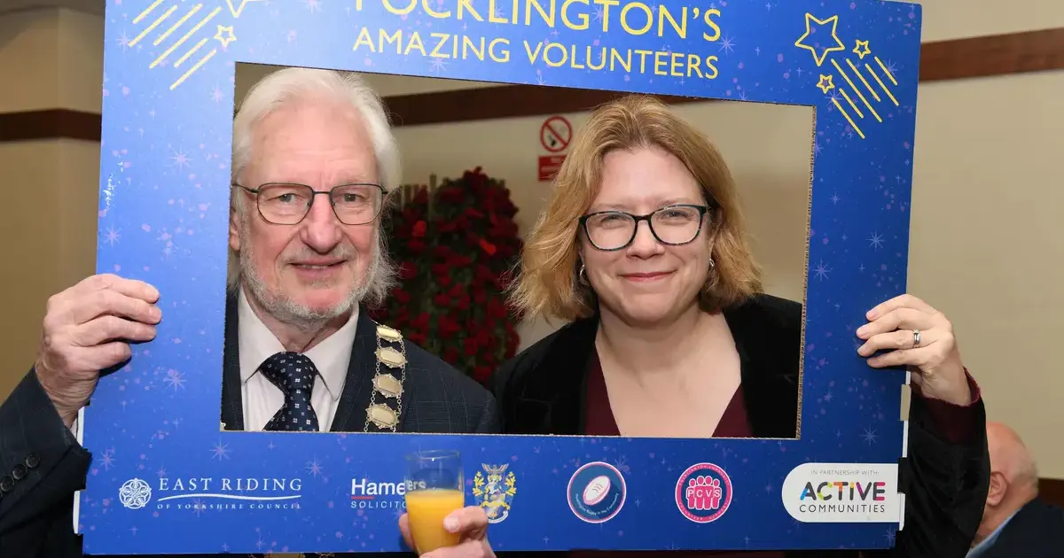 Roly Cronshaw Pocklington Mayor and Becky Lovelock Head of Pocklington School, a private day and boarding school near York, Beverley and HullPage Image