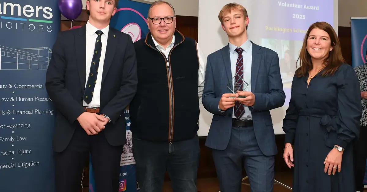 Pocklington School Wins ‘Young Volunteer’ Award at Pocklington Community Volunteer Awards