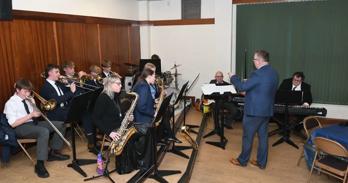 Swingband performance at Pocklington Volunteer Awards by Pocklington School a private day and boarding school near York, Beverley and HullPage Image