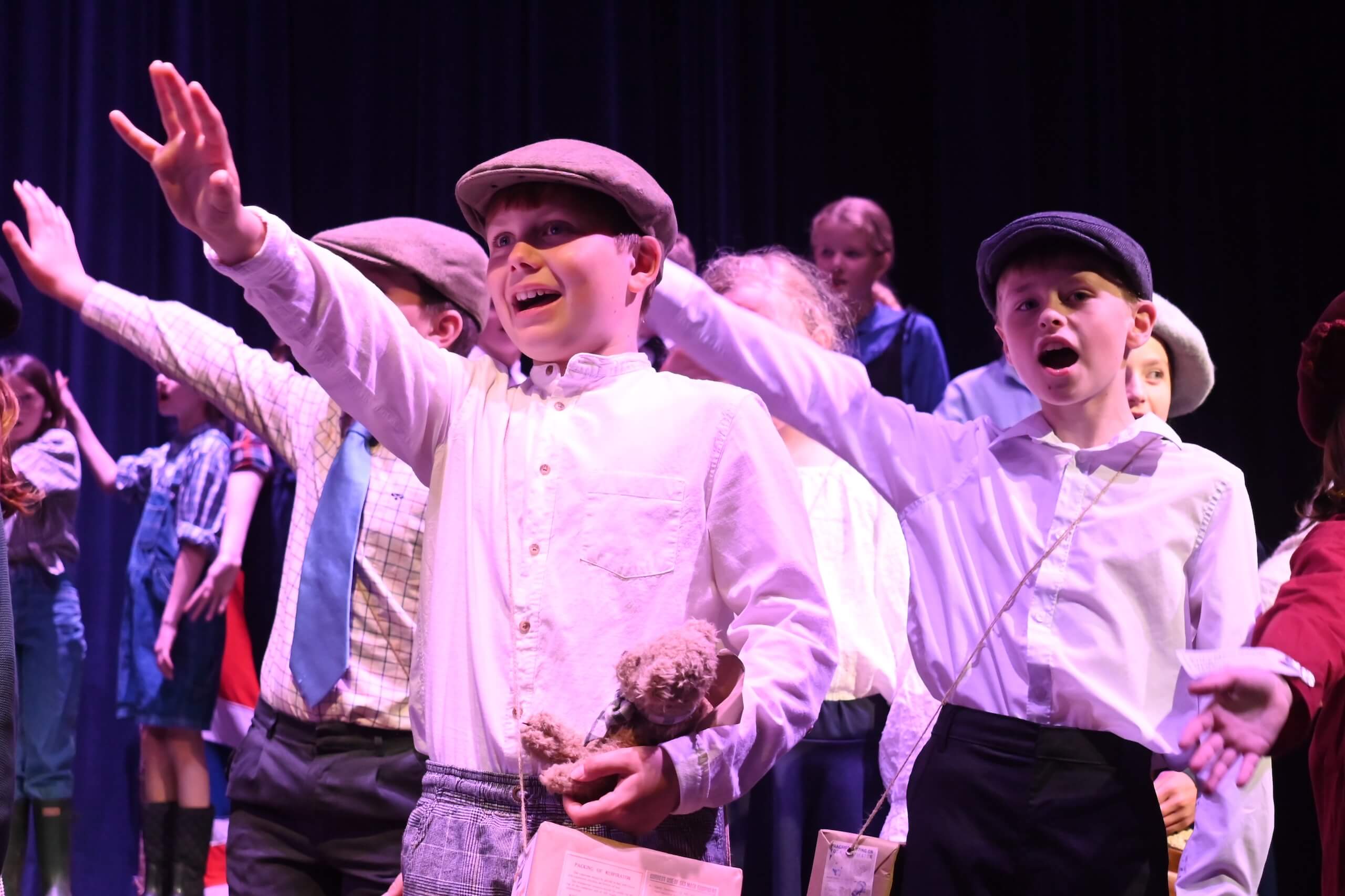 Pupils performing their production in the Tom Stoppard Theatre Pocklington Prep School a top private day and boarding school for boys and girls in Yorkshire near York, Hull and Beverley